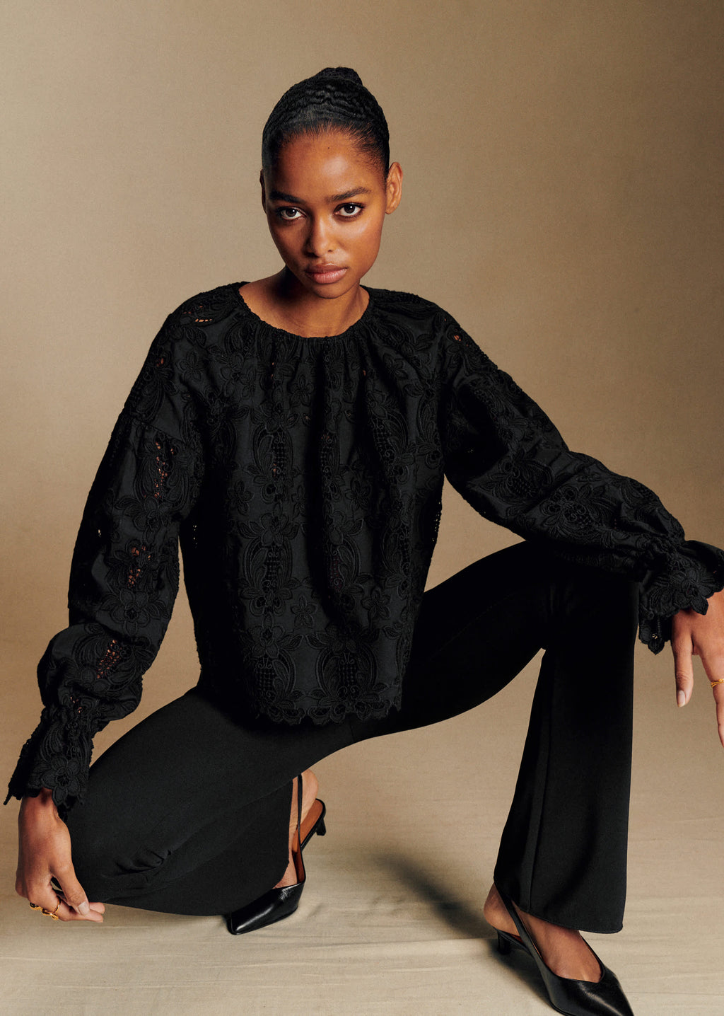 Blouse Aly - Dentelle Noire