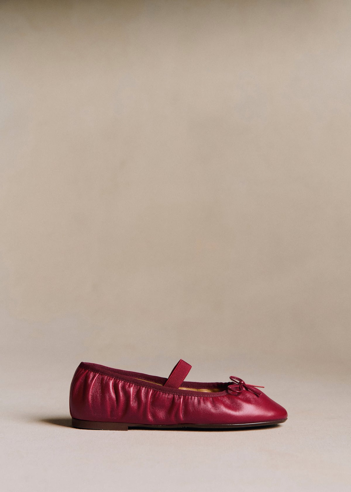 Ballerines Low Amélie - Cerise Lisse Plissé Élastique
