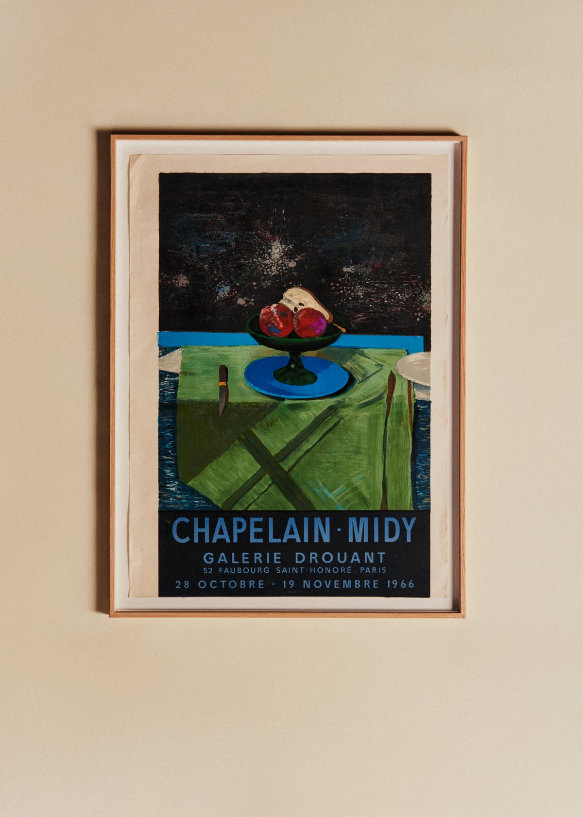 Affiche Galerie Drouant, Chapelain-Midy, 1966 - 62,5 x 84,5 cm