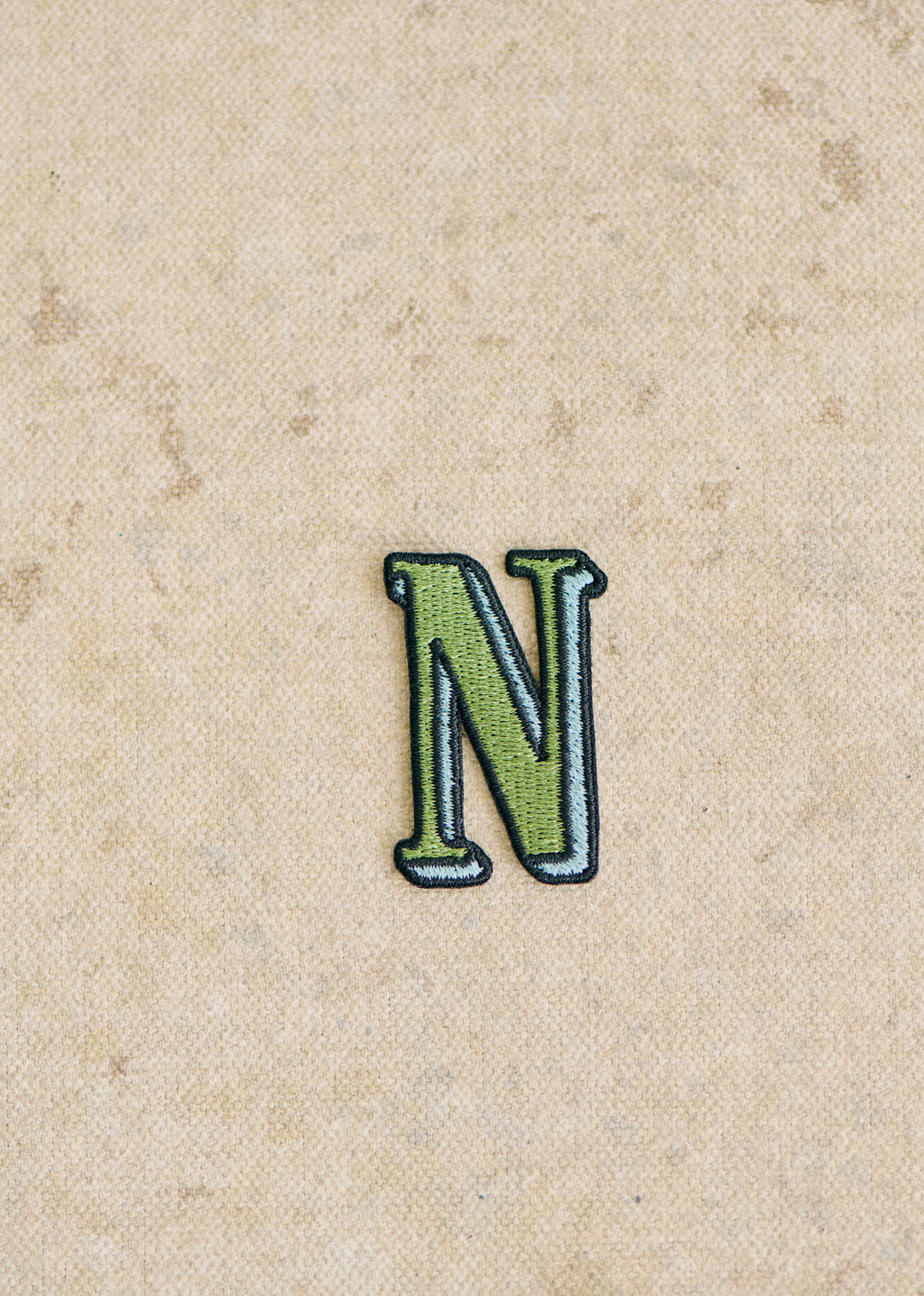Ecusson vert / bleu - Lettre N - Vert