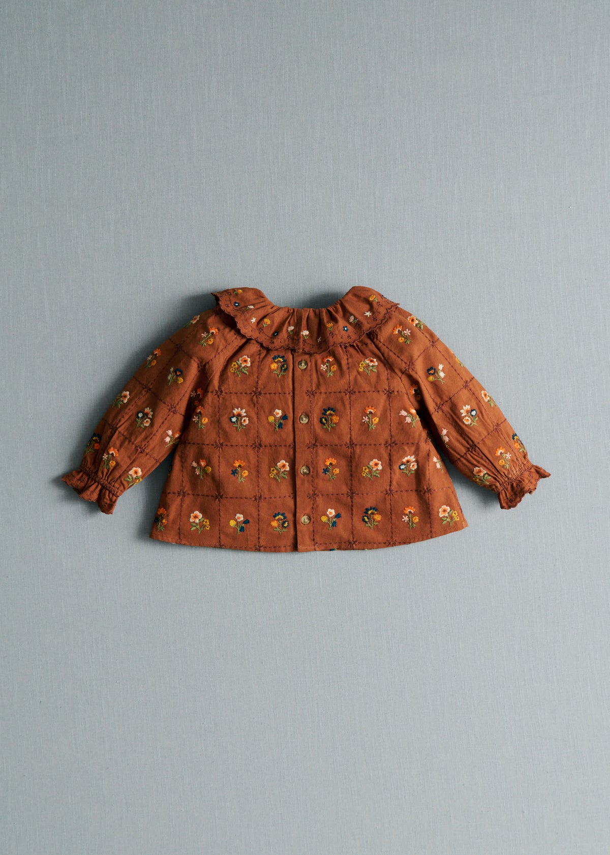 Blouse Héloïse - Caramel / Broderie Herbier