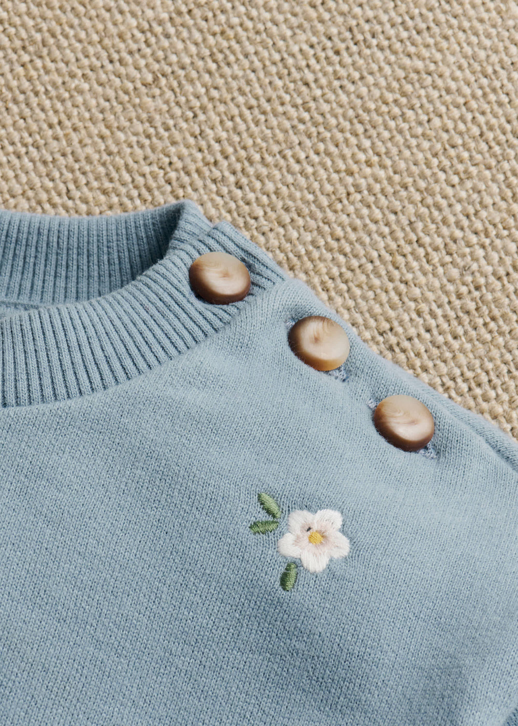 Sweat-Shirt Lulu - Bleu vintage / Broderie Altea