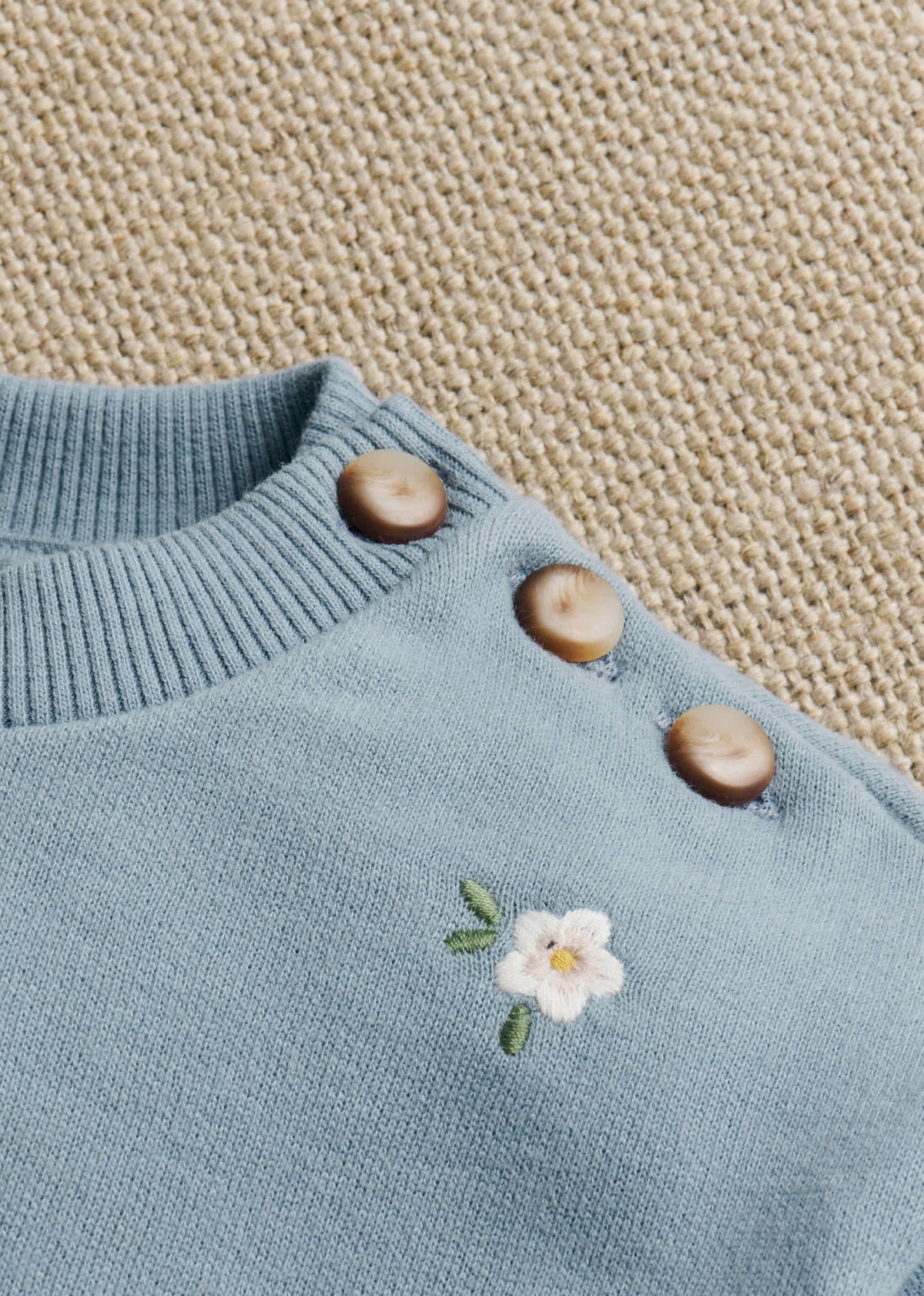 Sweat-Shirt Lulu - Bleu vintage / Broderie Altea