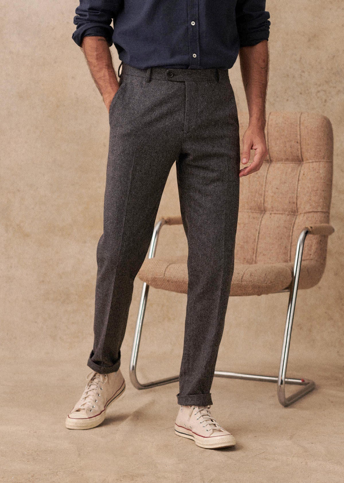 Pantalon Carl - Tweed Anthracite