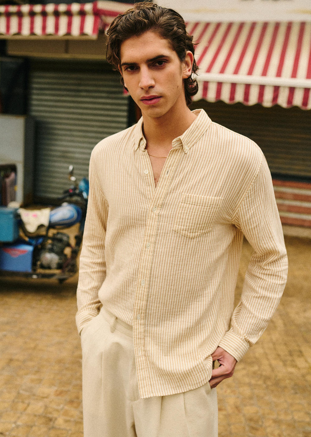 Chemise Luke - Rayures Écru / Beige