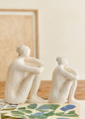 Sculpture Guénolée Courcoux - Femme dans ses pensées petit modèle - Ecru