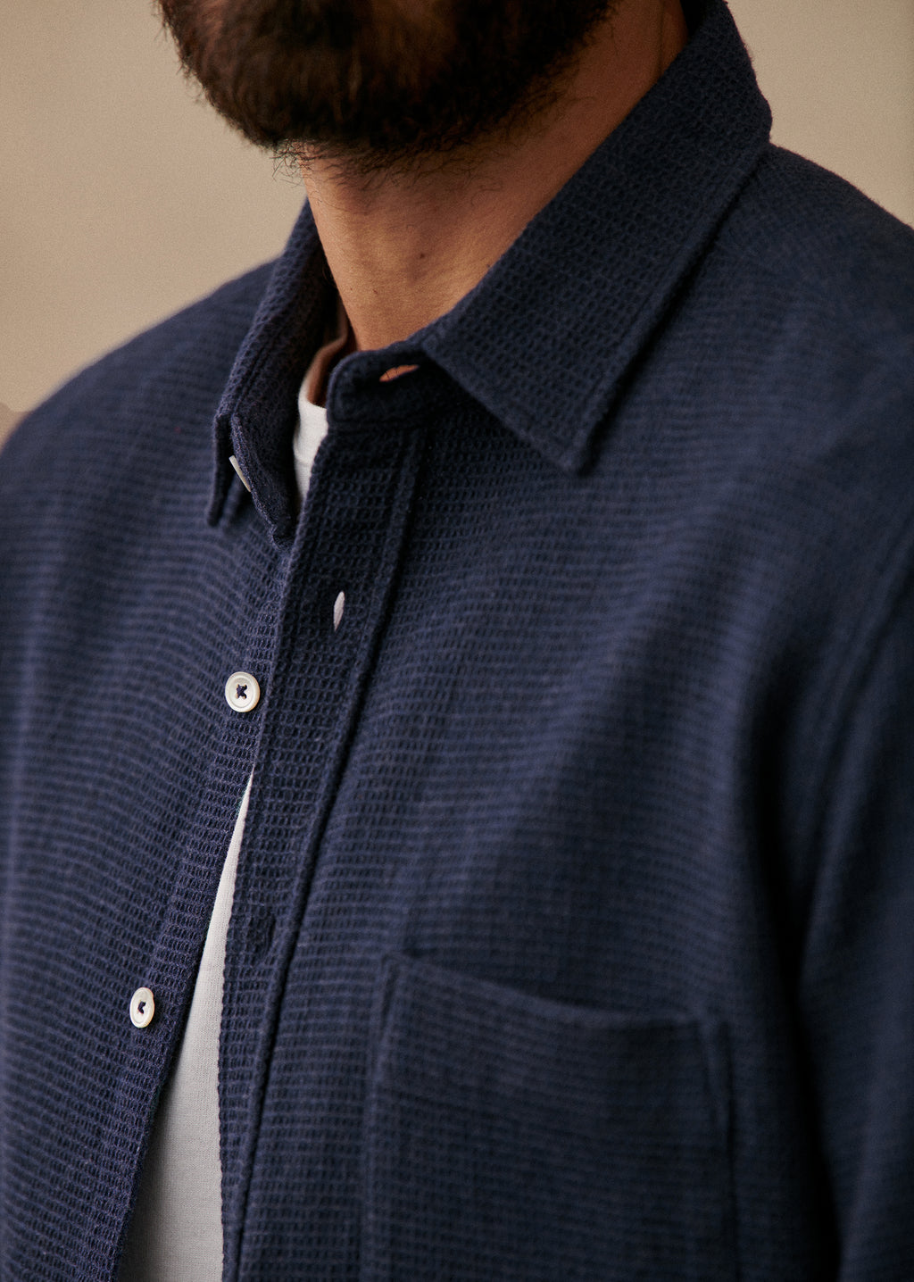 Chemise Lars Waffle - Bleu Chiné