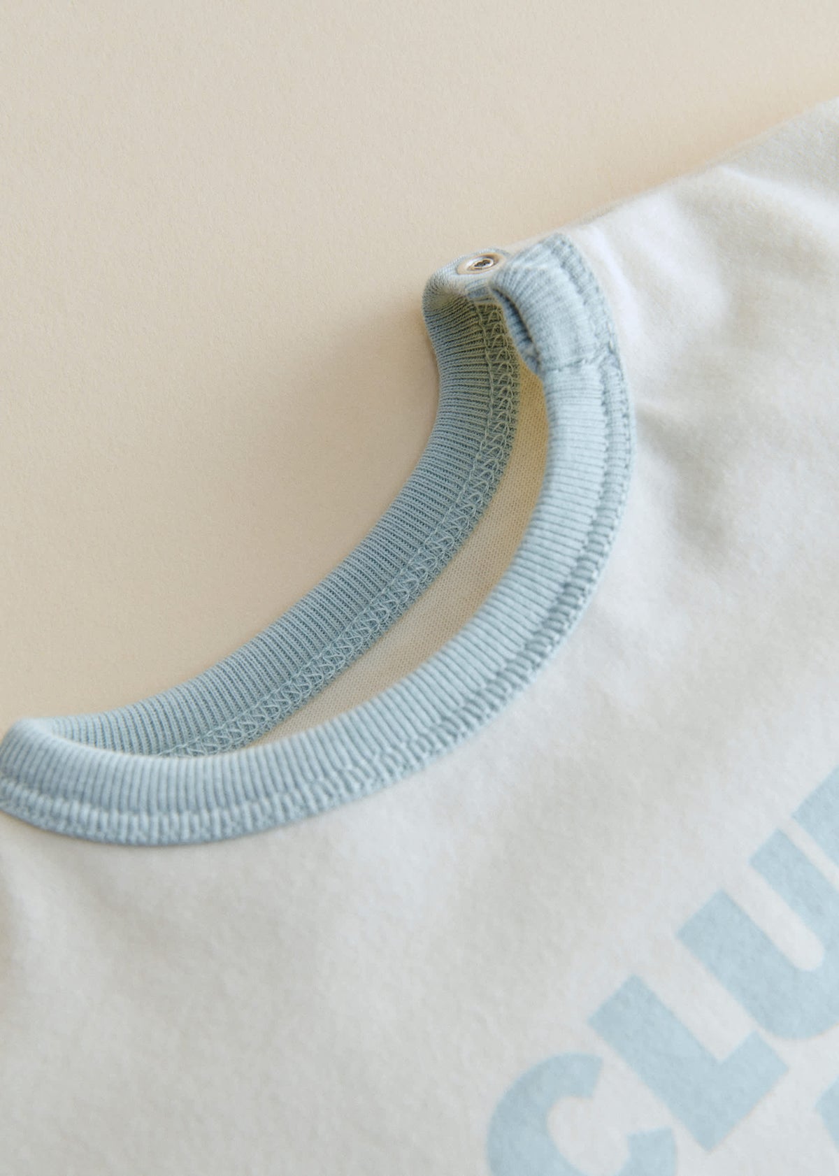 T-Shirt Club Plage - Ecru / Bleu ciel