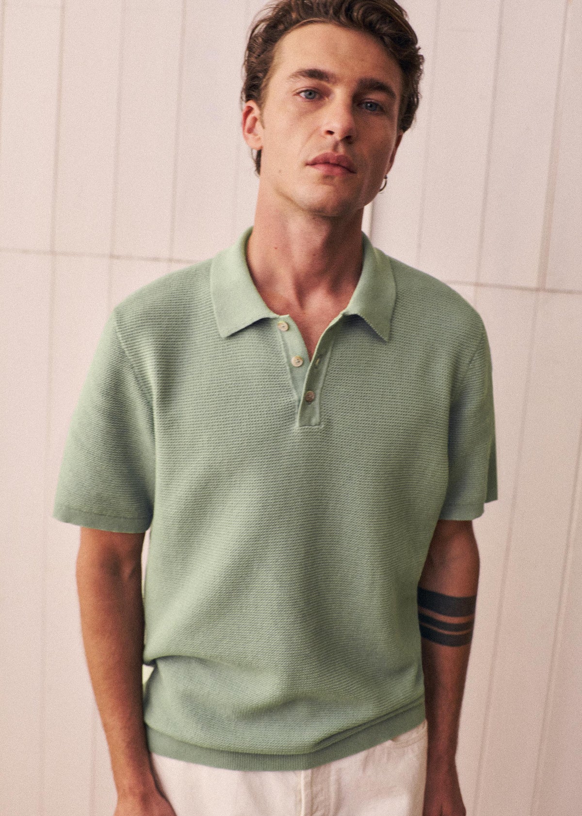 Polo Maille Simeone - Vert Sauge