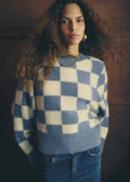 Pull François - Sézane x Antoinette Poisson - Carreaux Bleu et Ecru