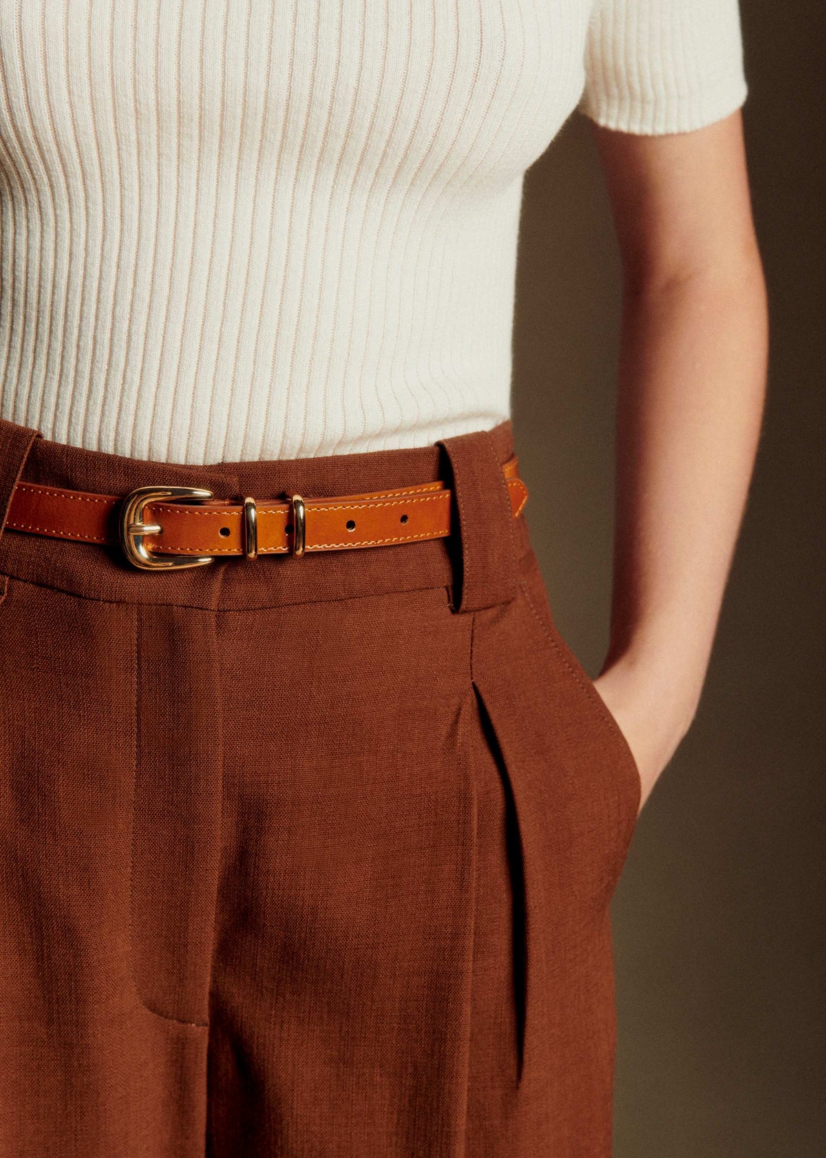 Ceinture Livie - Camel Vernis