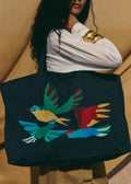 Maxi Cabas brodé - Sézane x Inoui Editions - Bleu Marine