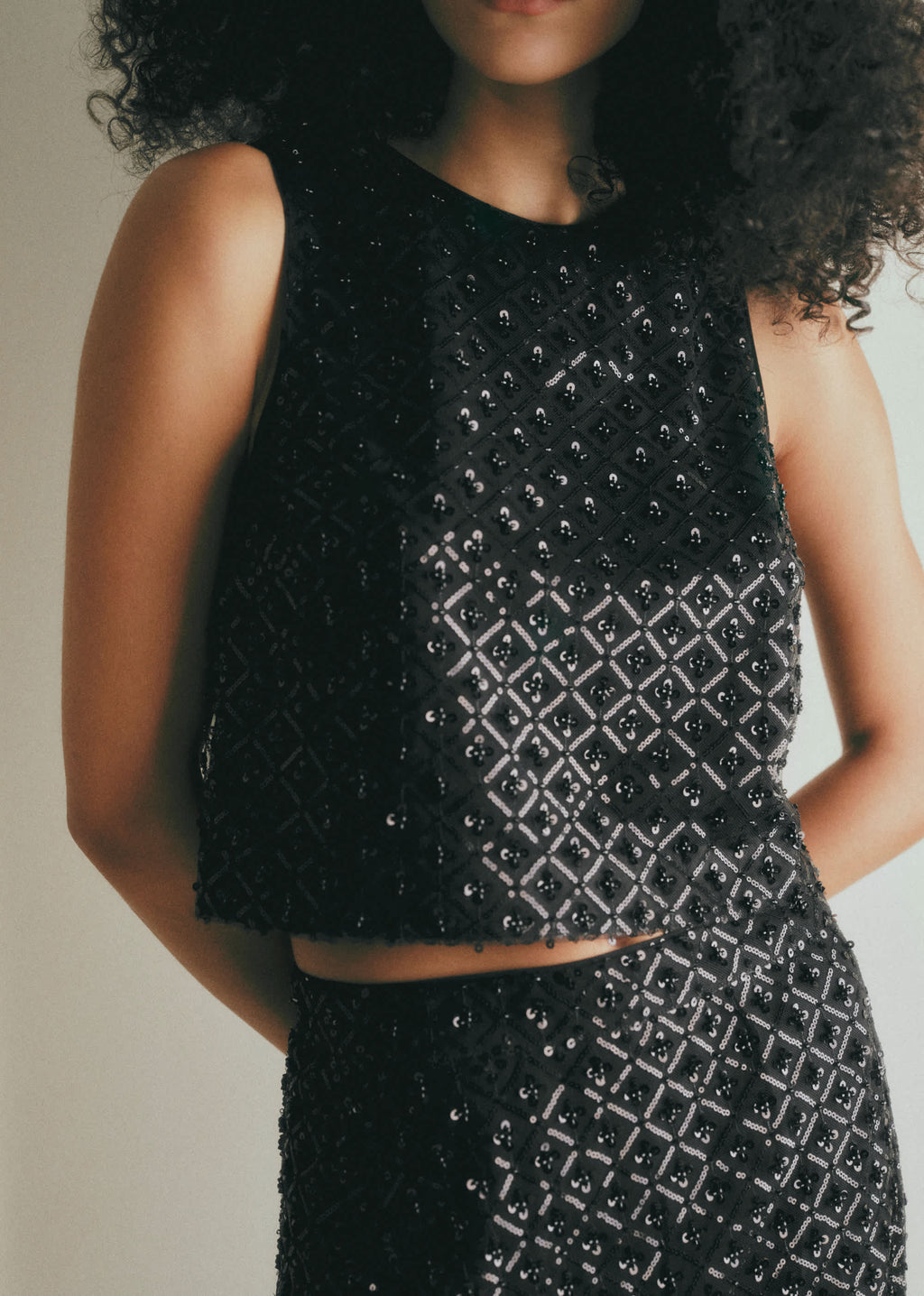 Top Doria - Sequins Noirs