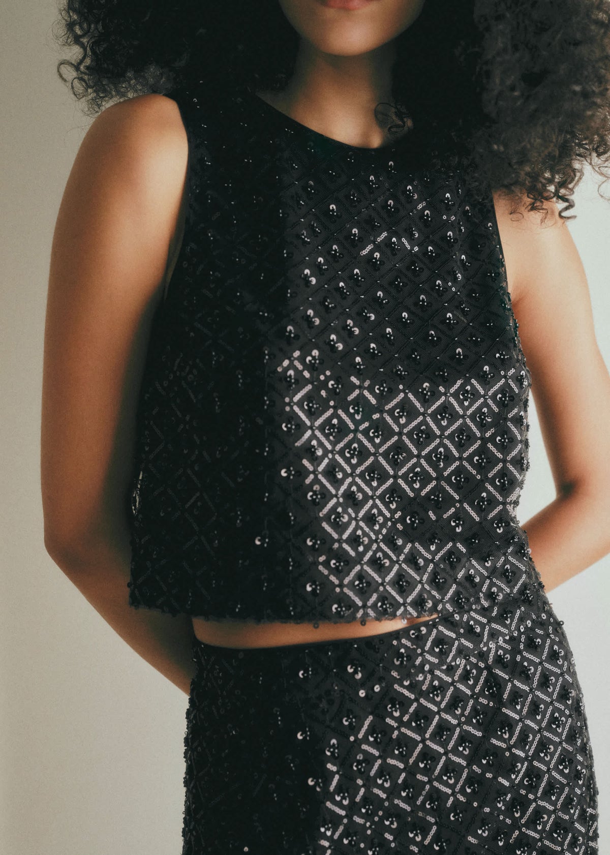 Top Doria - Sequins Noirs