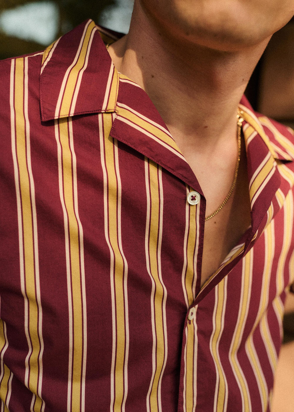 Chemise Holt - Bordeaux Rayures Moutarde