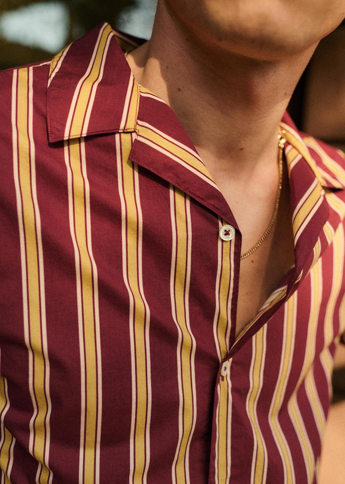 Chemise Holt - Bordeaux Rayures Moutarde