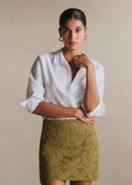 Jupe Malia - Guipure Unie Olive Doré