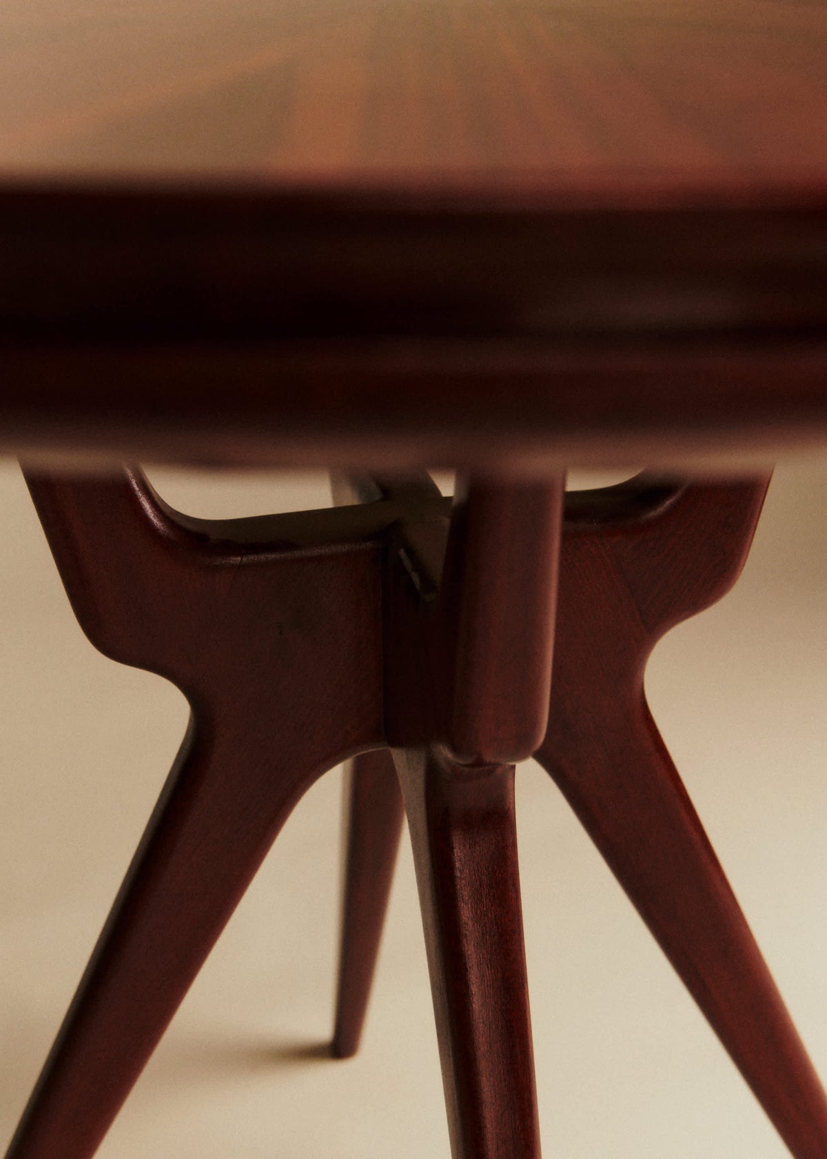 Table de bridge ronde vintage - Palissandre