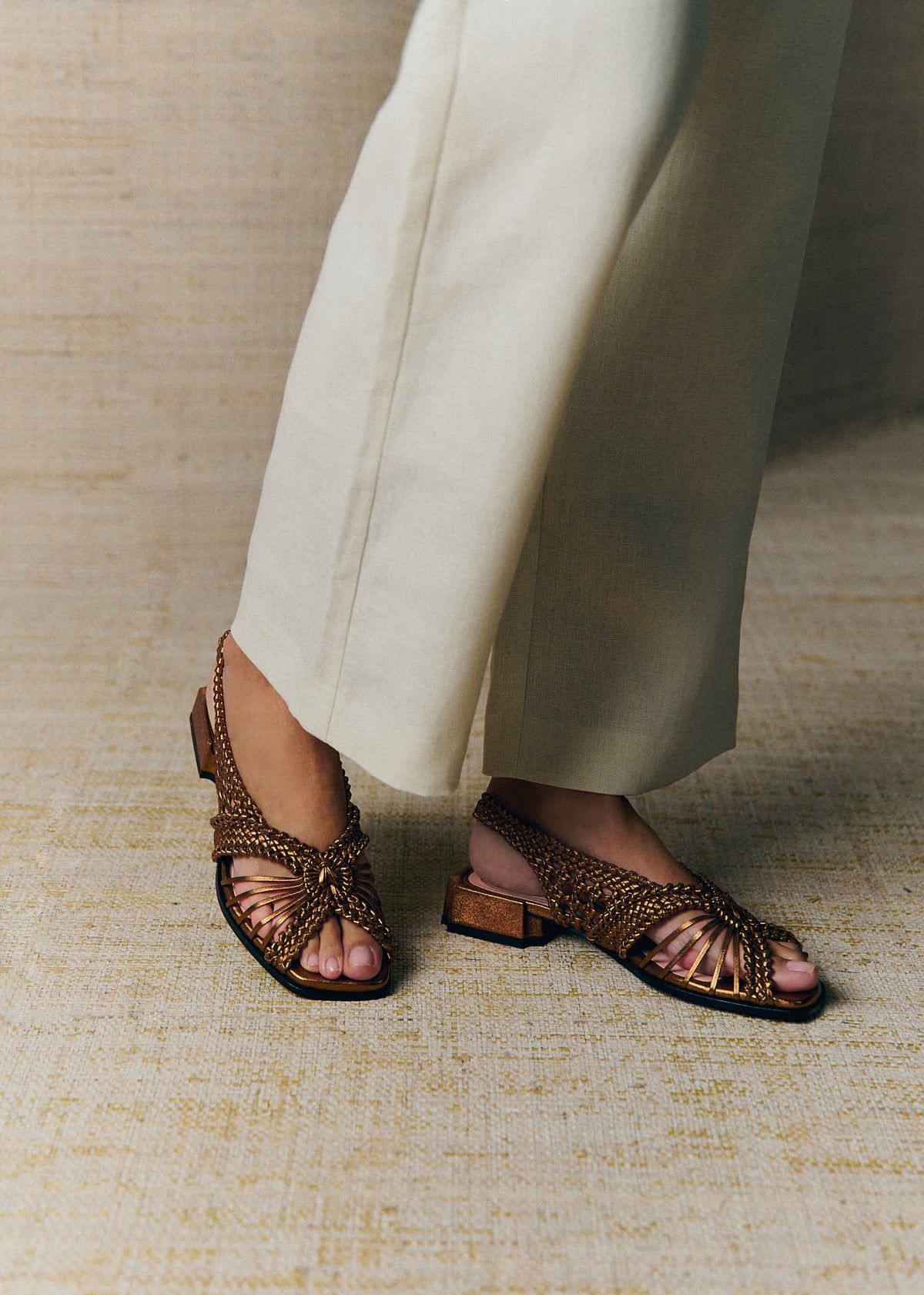 Sandales Martha - CFM Souliers x Éditions Sézane - Métal Bronze