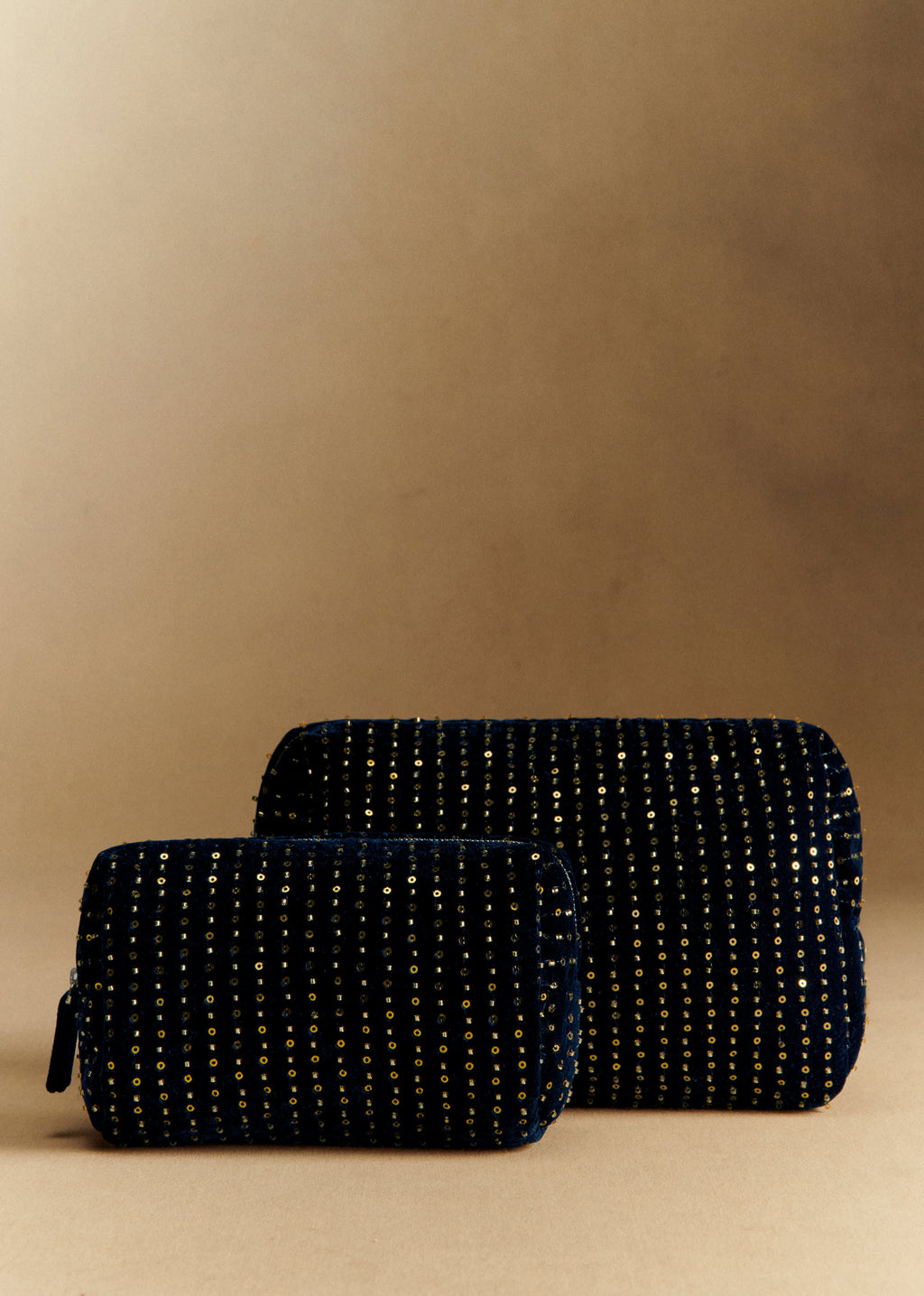 Trousse de toilette sequins - Bleu Nuit