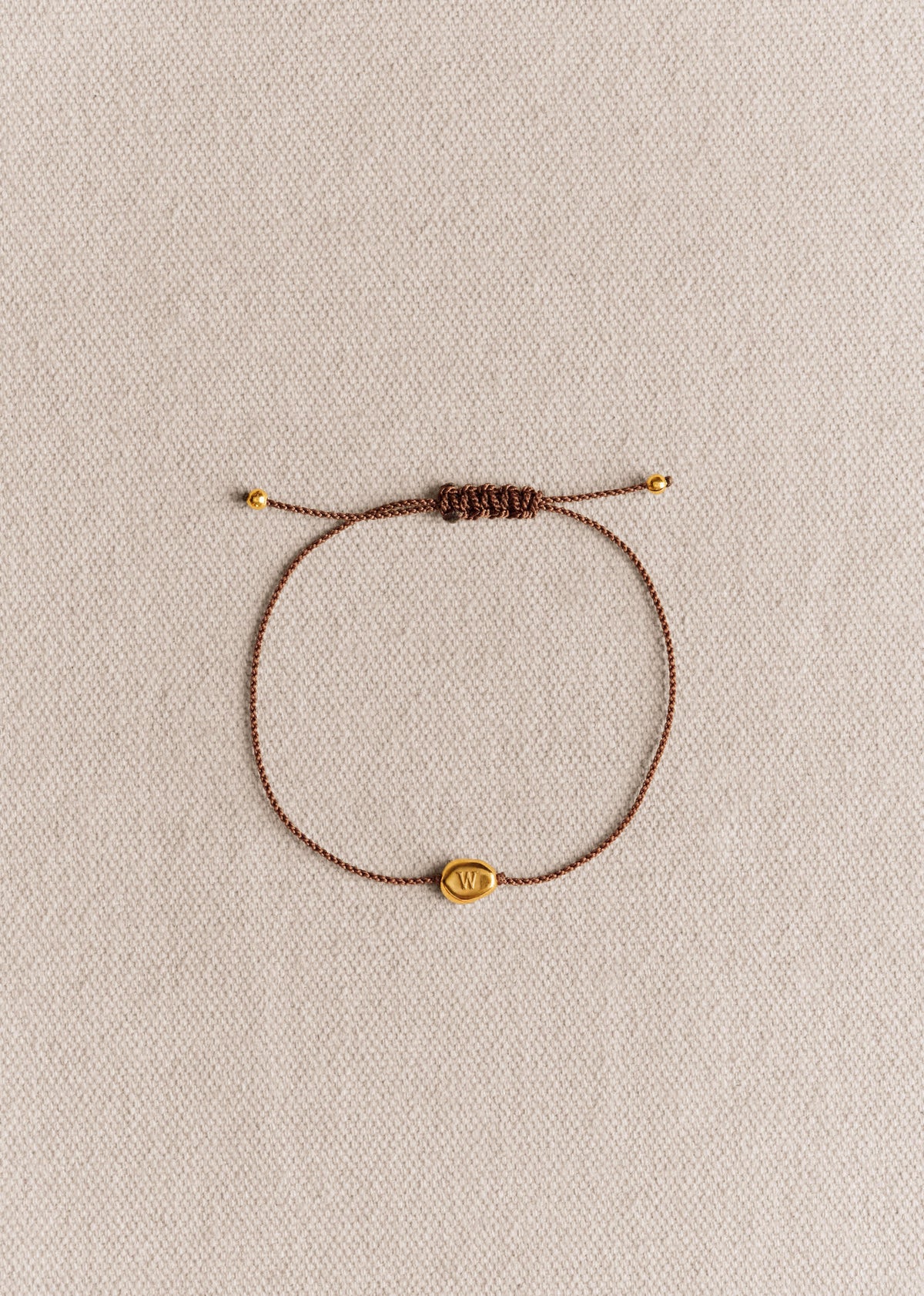 Bracelet Cléo - Chocolat - Lettre W