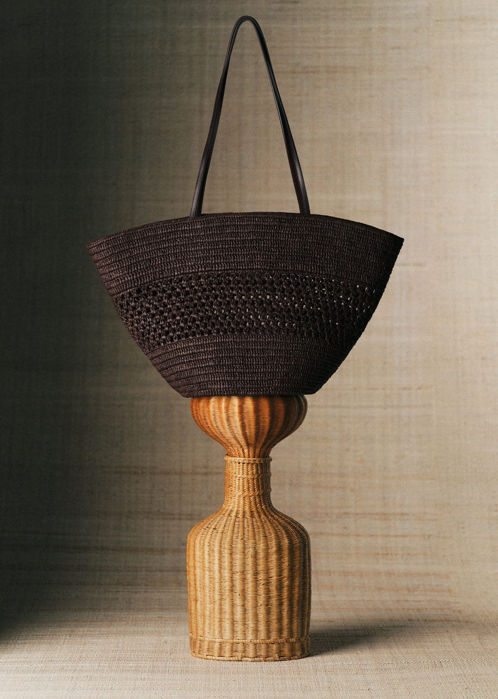 Panier Maia - Raphia Choco Ajouré
