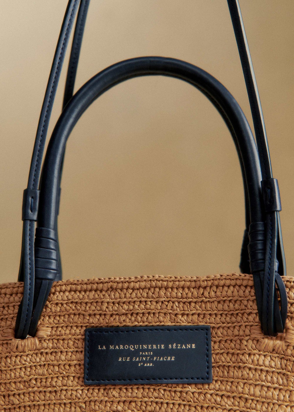 Panier Justine - Raphia Marine Naturel Foncé