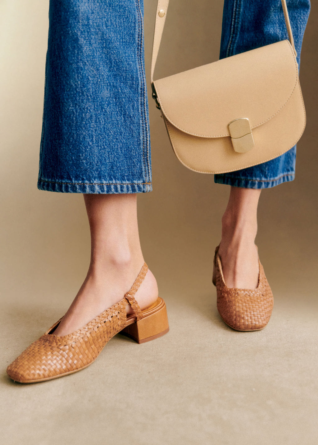 Escarpins Noemie - Cuir Tressé Naturel Héritage