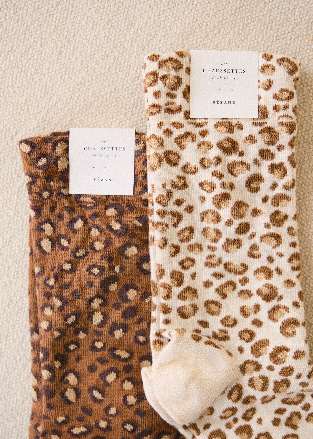 Chaussettes léopard - Léopard Crème