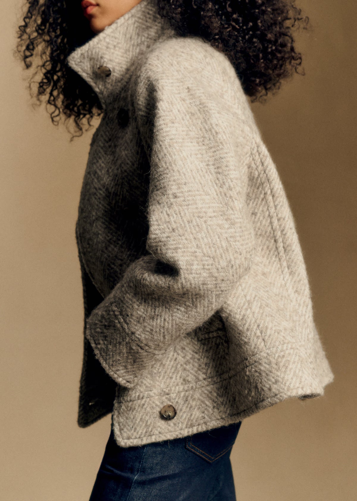 Manteau Charly - Chevrons Beige clair