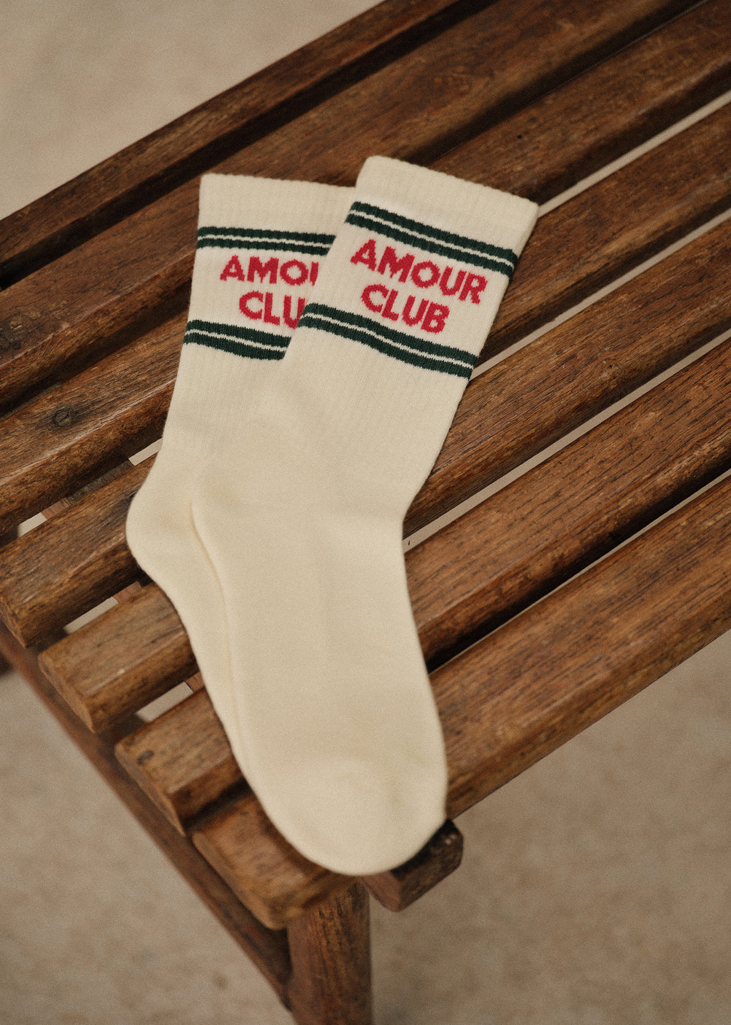 Chaussettes Amour Club - Écru