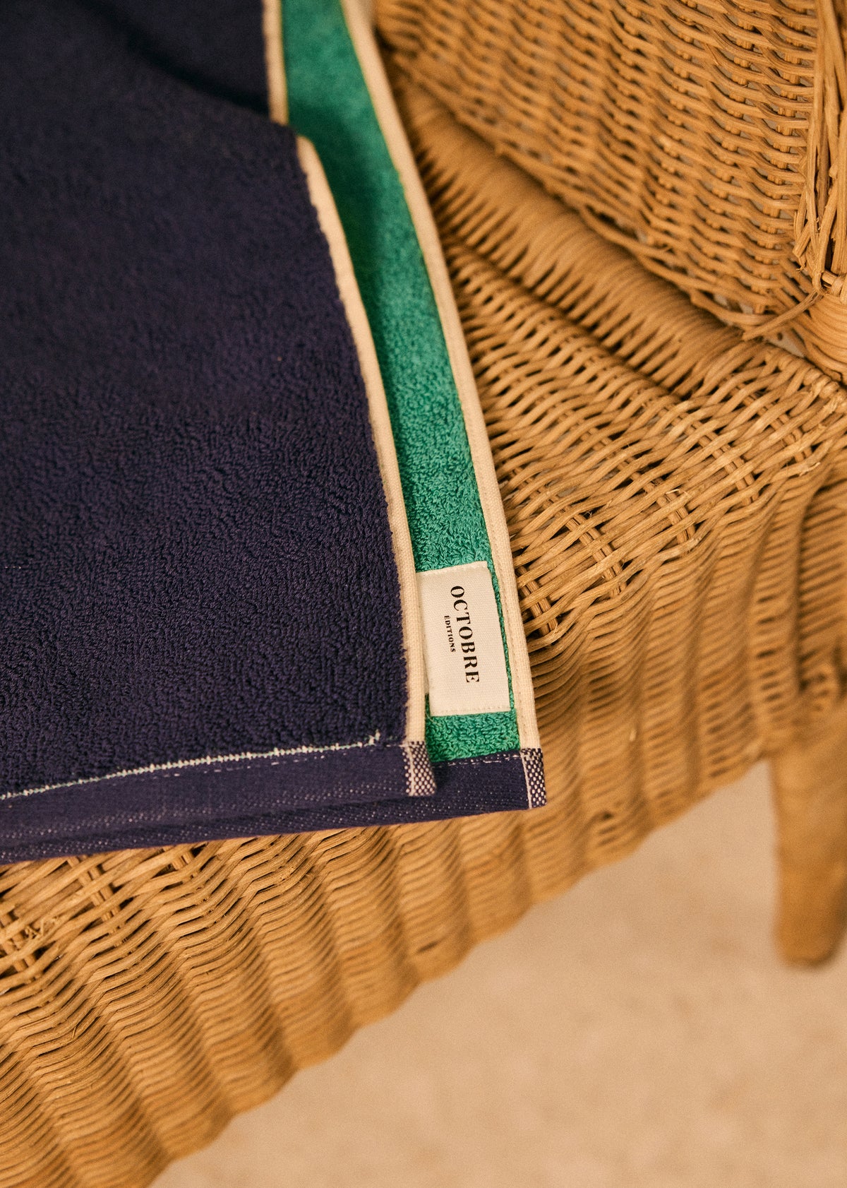 Serviette de Plage Positano - Marine / Vert