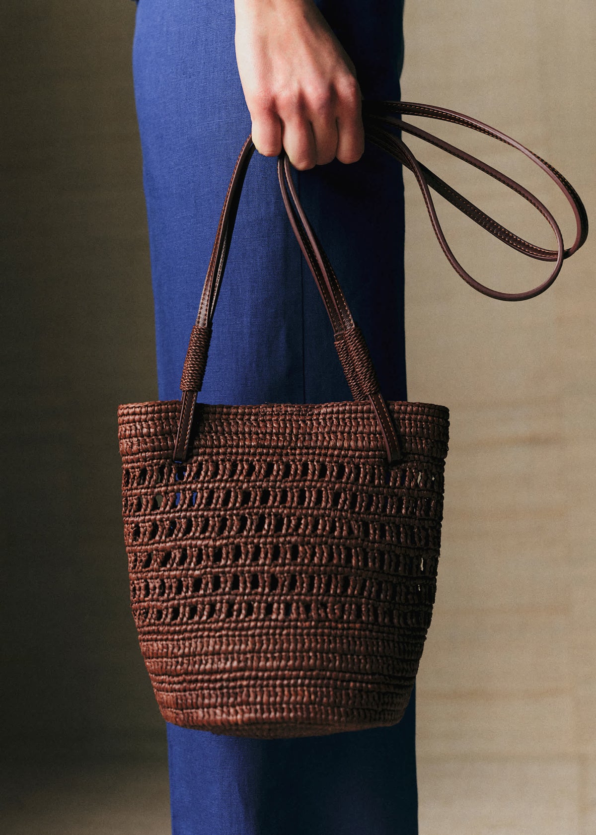 Panier Rosie - Raphia Choco
