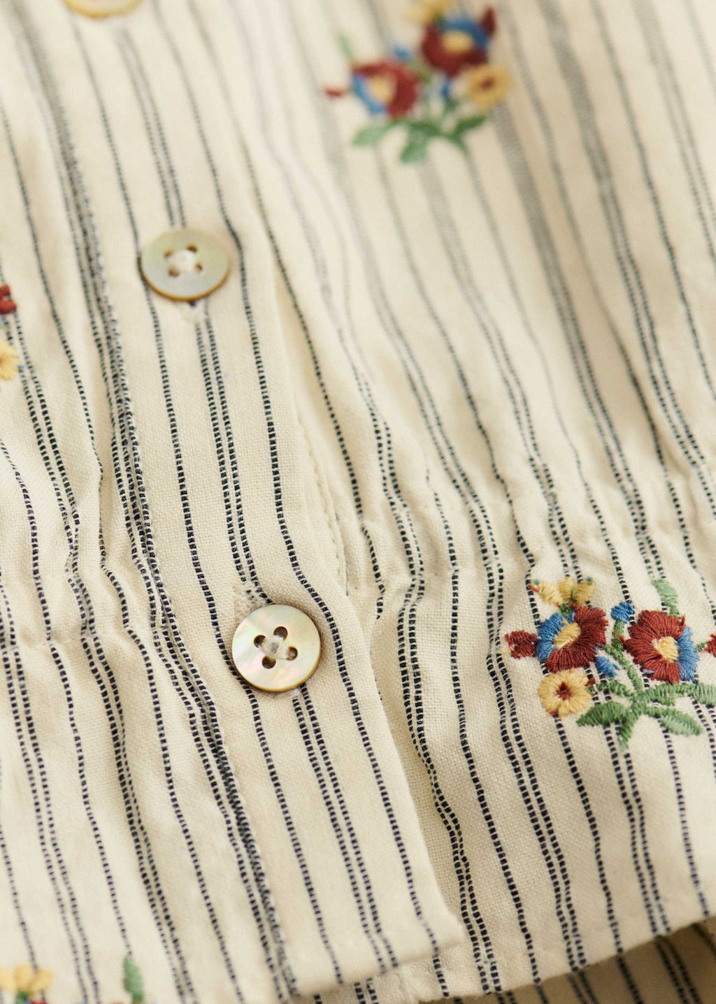Chemise Ombeline - Petit Sézane x Antoinette Poisson - Rayures Broderies Boutonnières