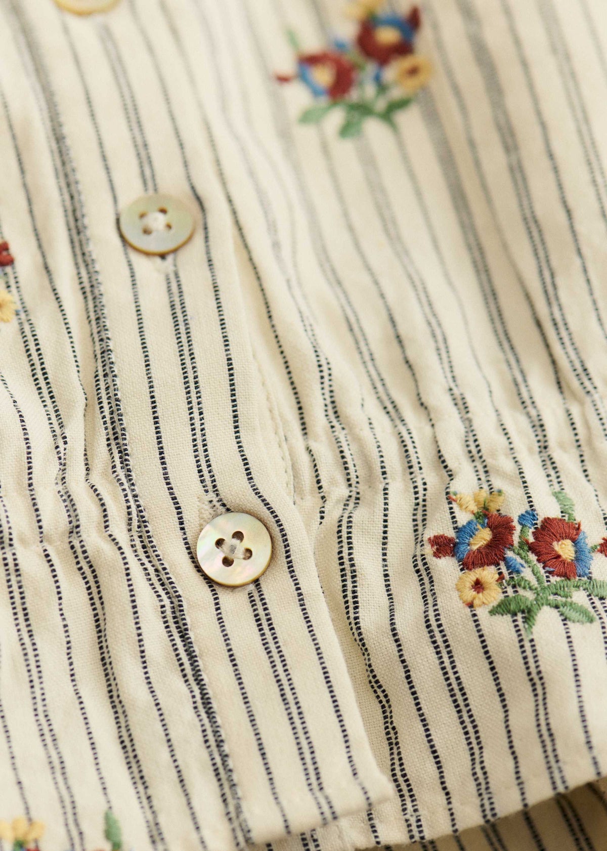 Chemise Ombeline - Petit Sézane x Antoinette Poisson - Rayures Broderies Boutonnières