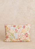 Coussin vintage velours blush - Très grand modèle - Imprimé composition florale