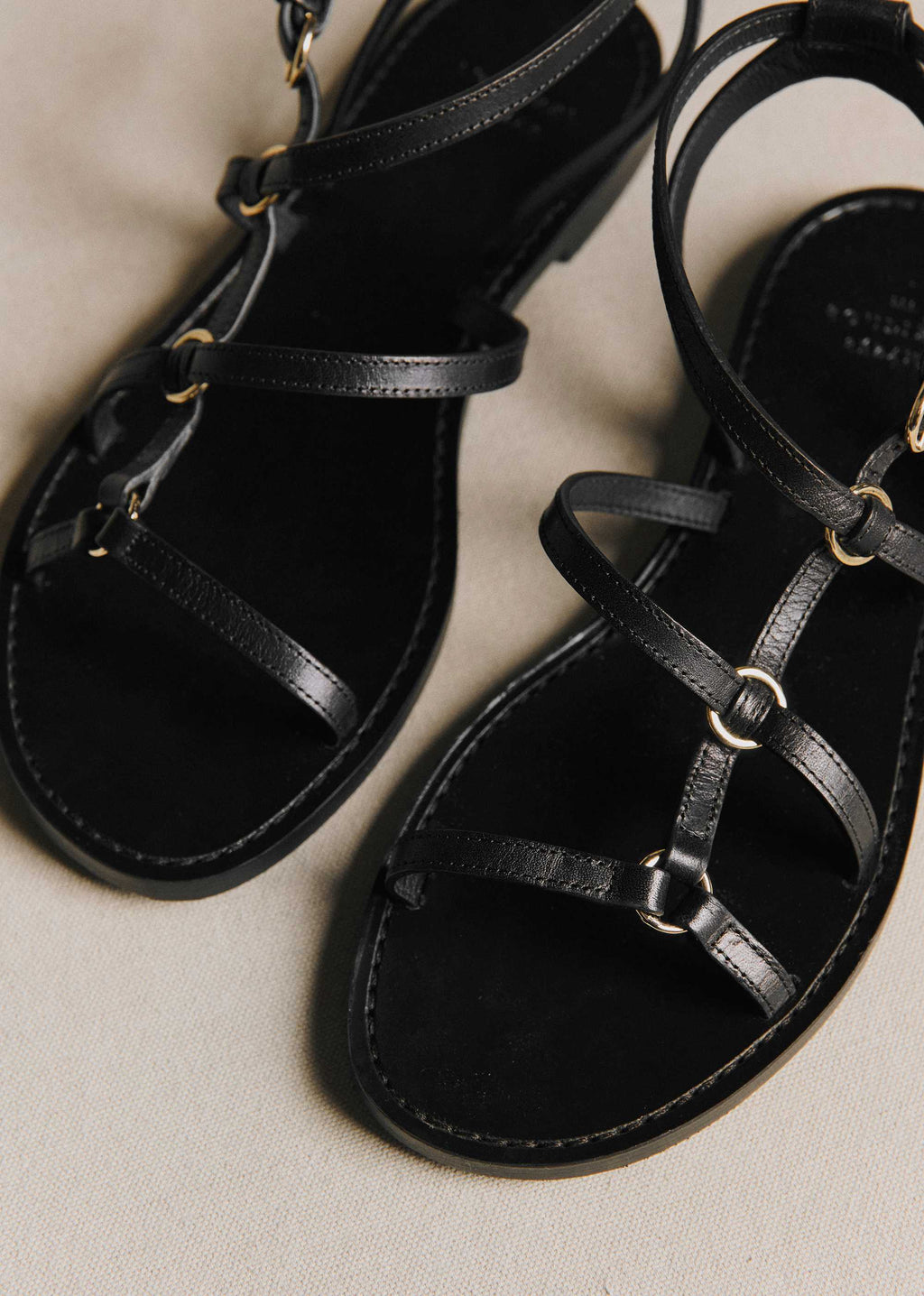 Sandales Low Inaya - Noir Lisse Héritage