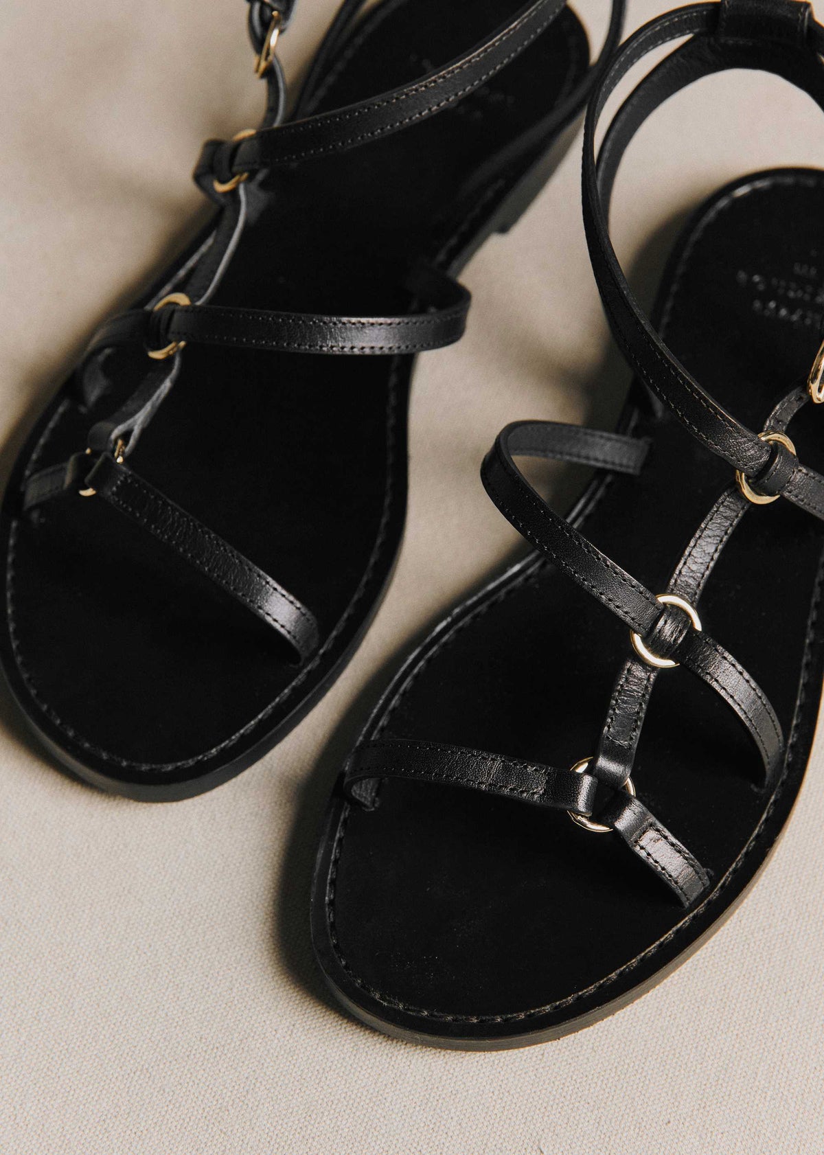 Sandales Low Inaya - Noir Lisse Héritage