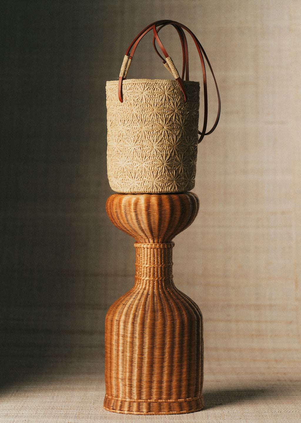Panier Rosie - Raphia Naturel Broderie