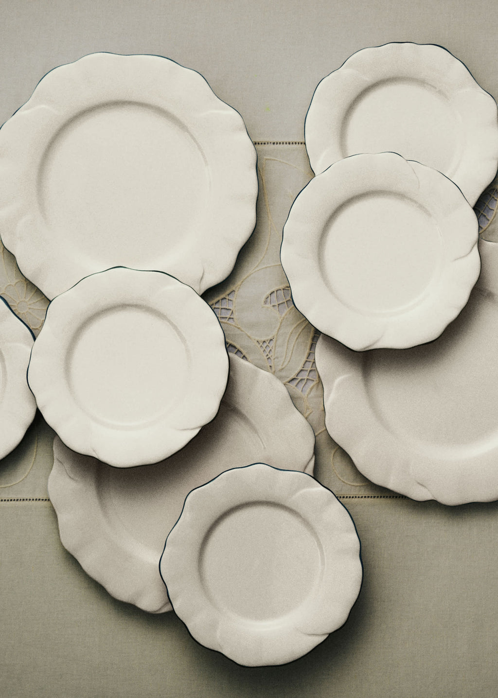 Set de 4 assiettes à dessert - Barcarolle - Bleu Vintage