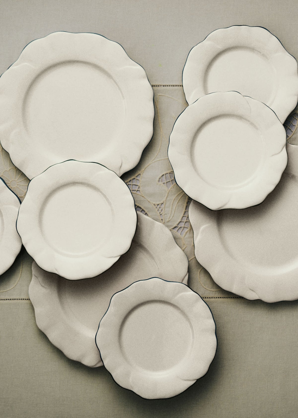 Set de 4 assiettes à dessert - Barcarolle - Bleu Vintage