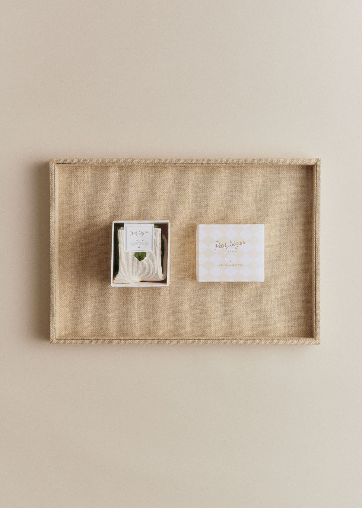 Coffret de 2 chaussettes Coeur - Écru Coeur / Trèfle Vert Chance