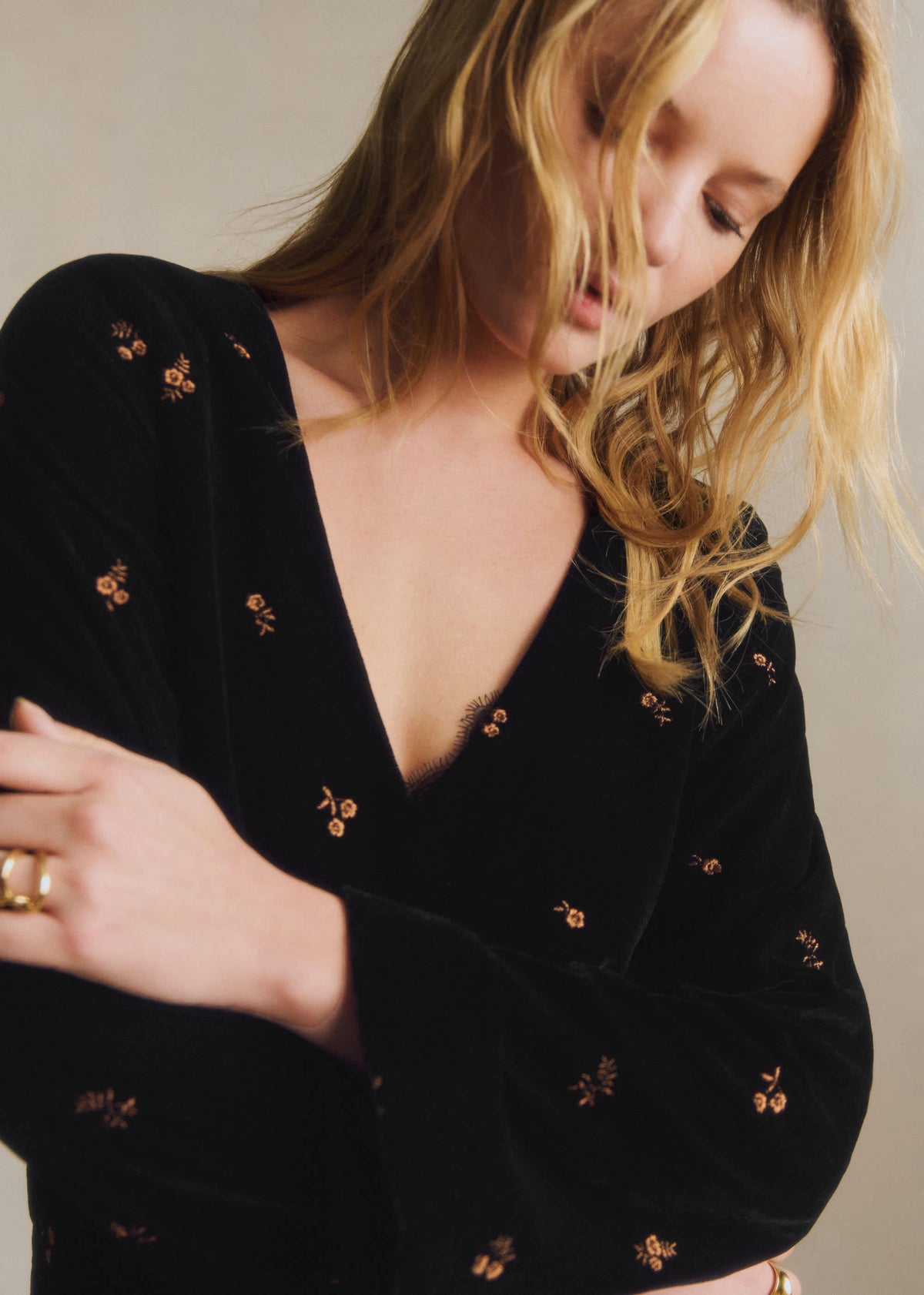 Blouse Shiny - Cuivre fond noir