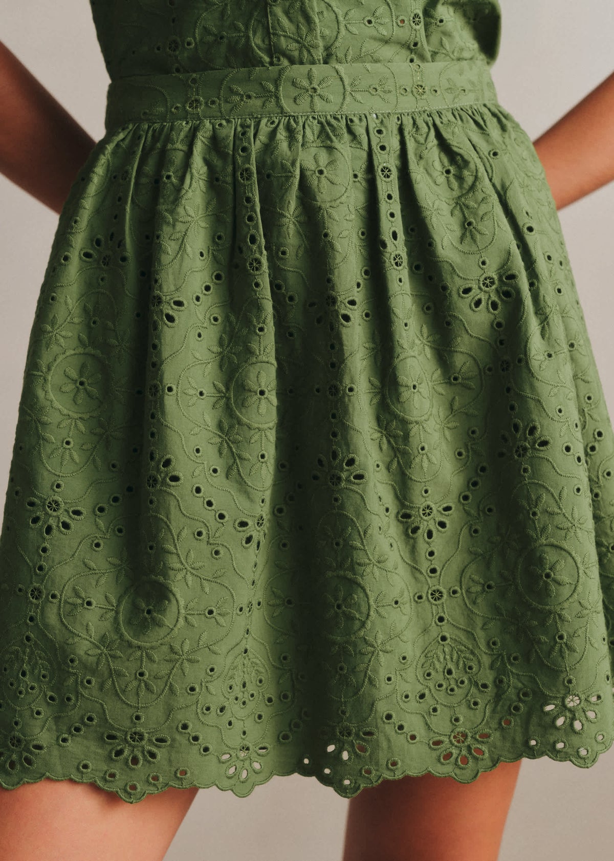 Jupe Nao - Broderie Unie Vert Été