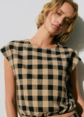 Blouse EIDRA - Vichy Beige Noir