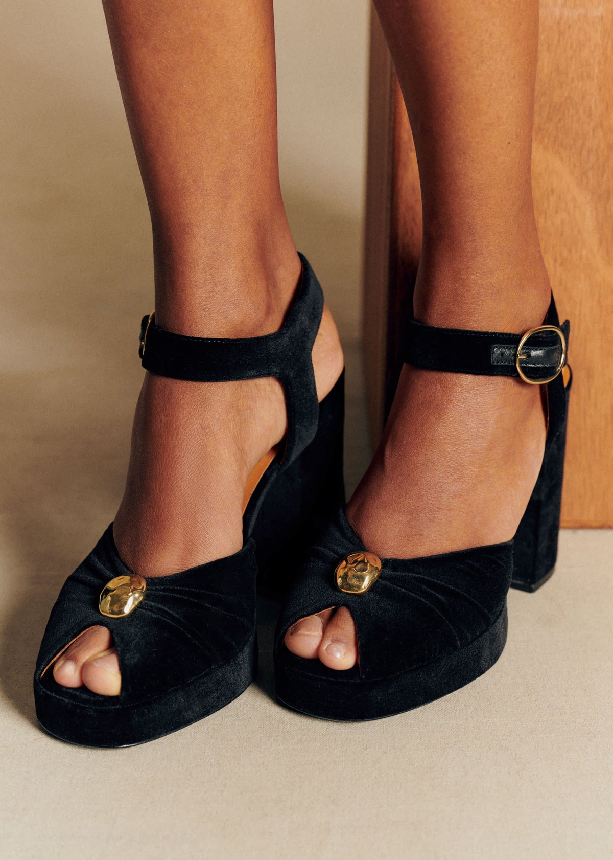 Sandales High Marjolaine - Noir Velours