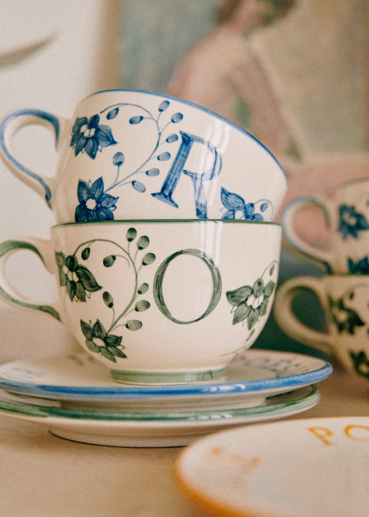 Tasse Poème - Bleu orage - Lettre V