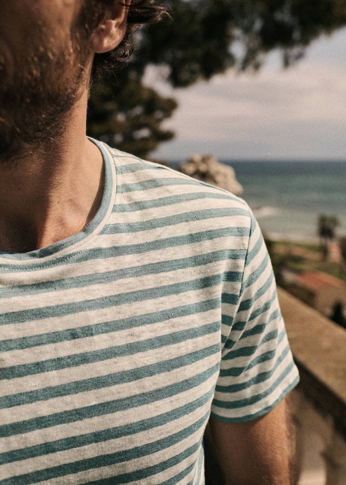 T-Shirt Fabio - Écru / Ciel