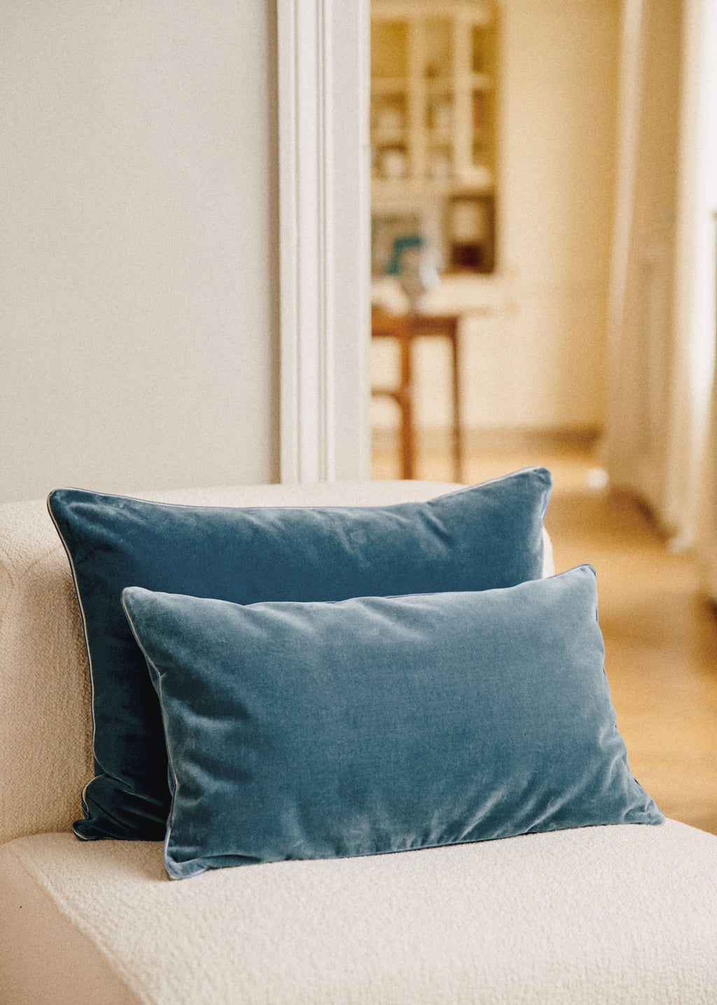 Coussin Velours Édition - Petit modèle - Bleu