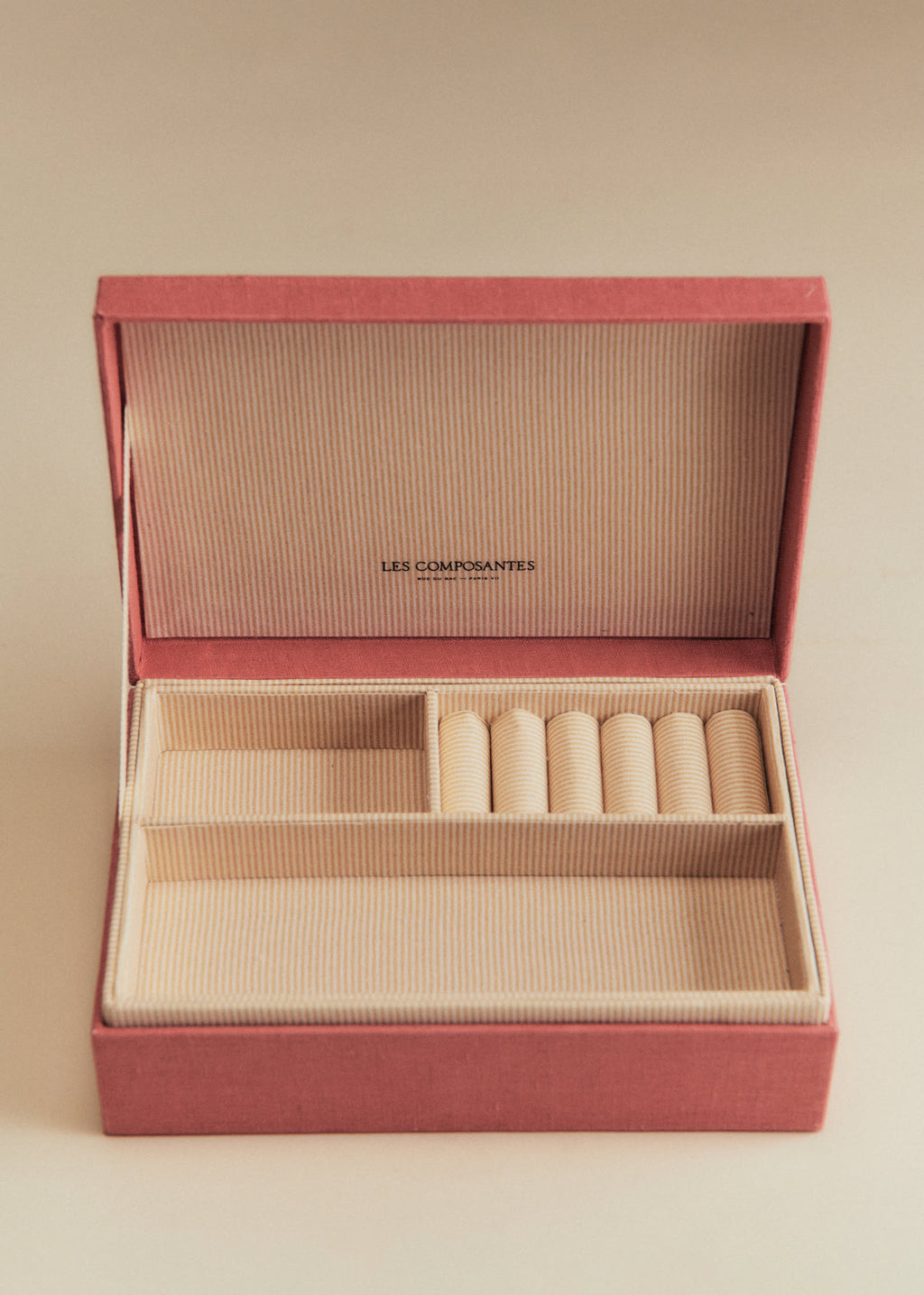 Boîte bijoux matelassée - Blush